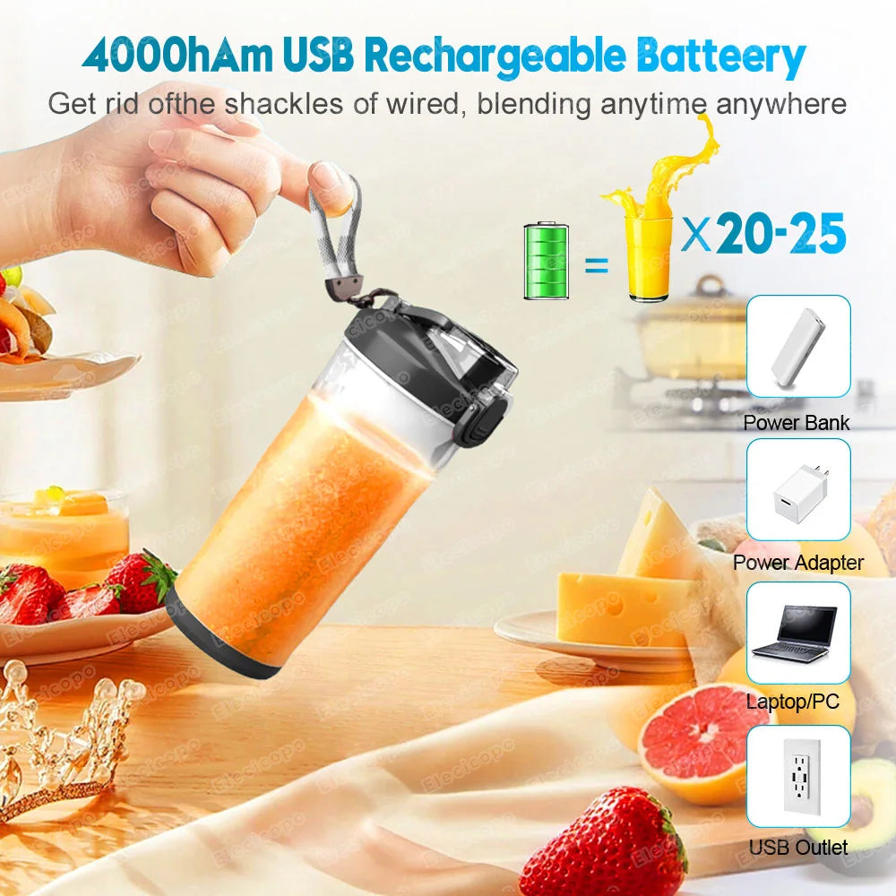 Portable USB Rechargeable Fruit Juicer Blender